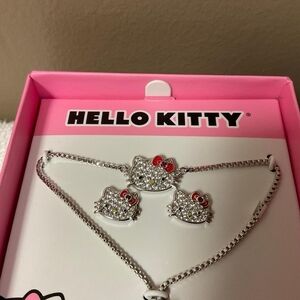 Hello Kitty Silver and Pink Jewelry Set